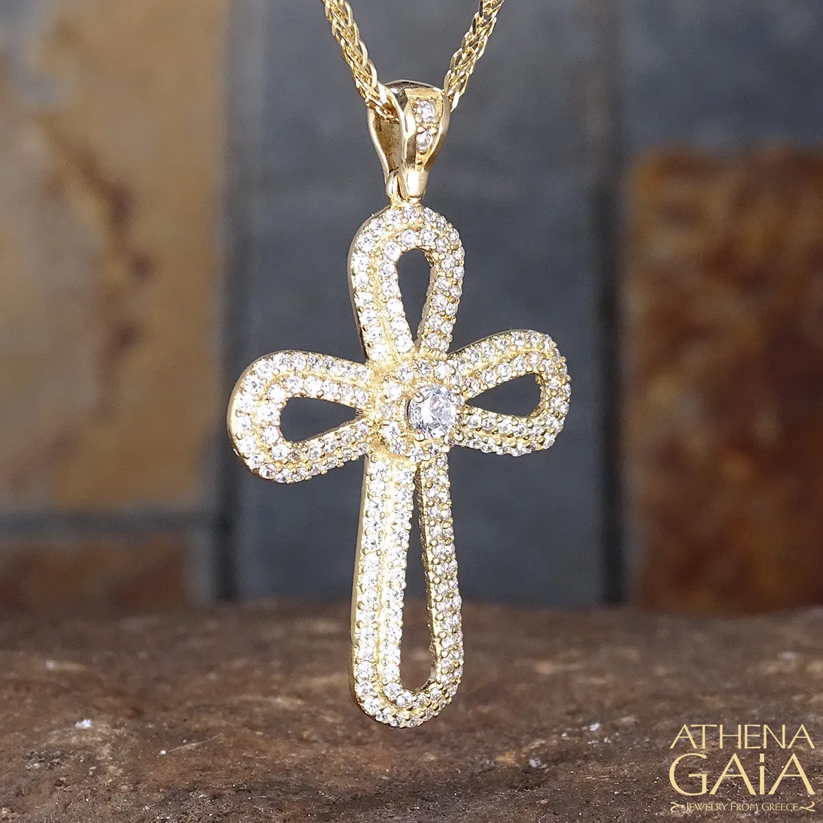 14k Gold Pomme Open Cross