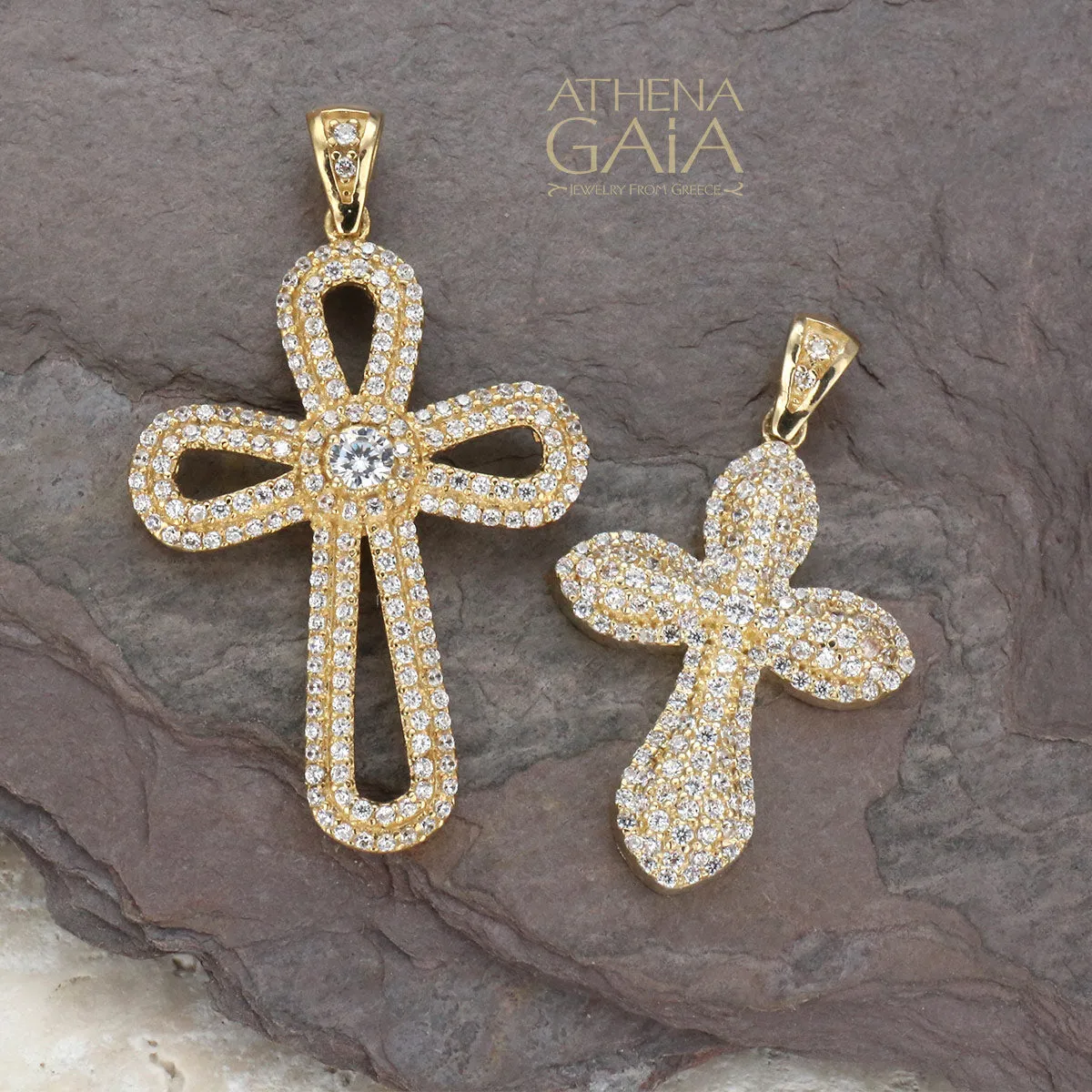14k Gold Pomme Open Cross
