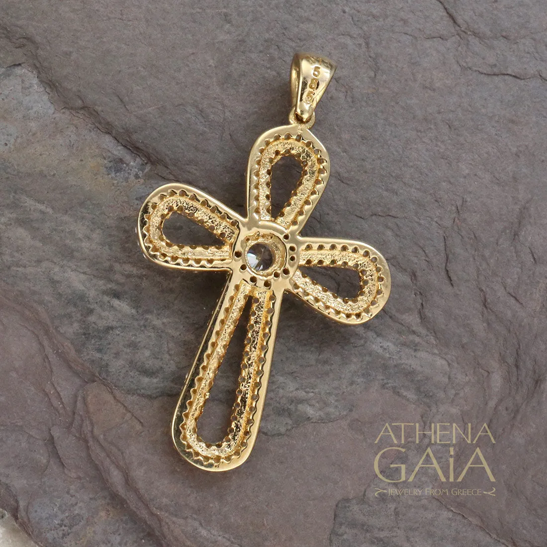 14k Gold Pomme Open Cross