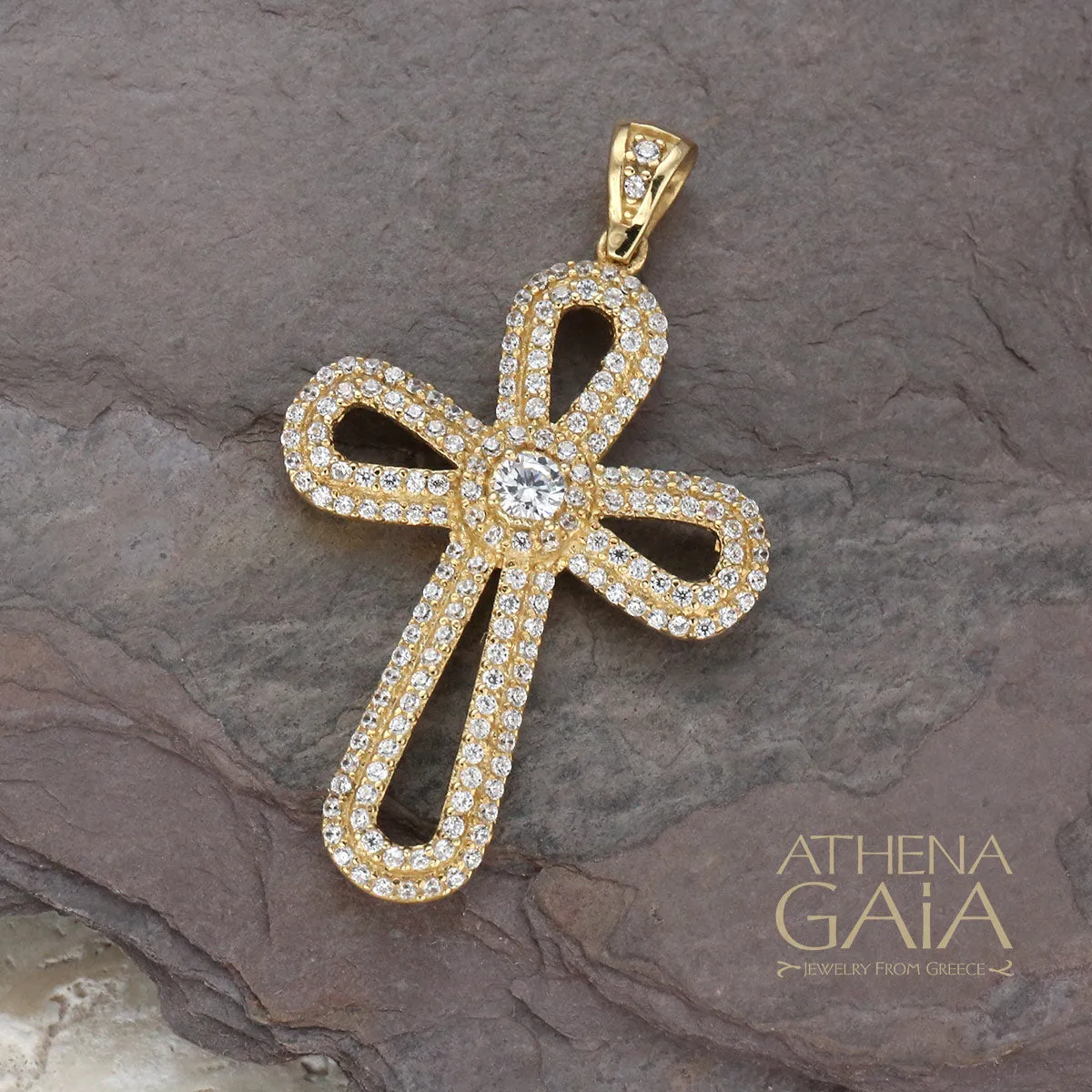14k Gold Pomme Open Cross