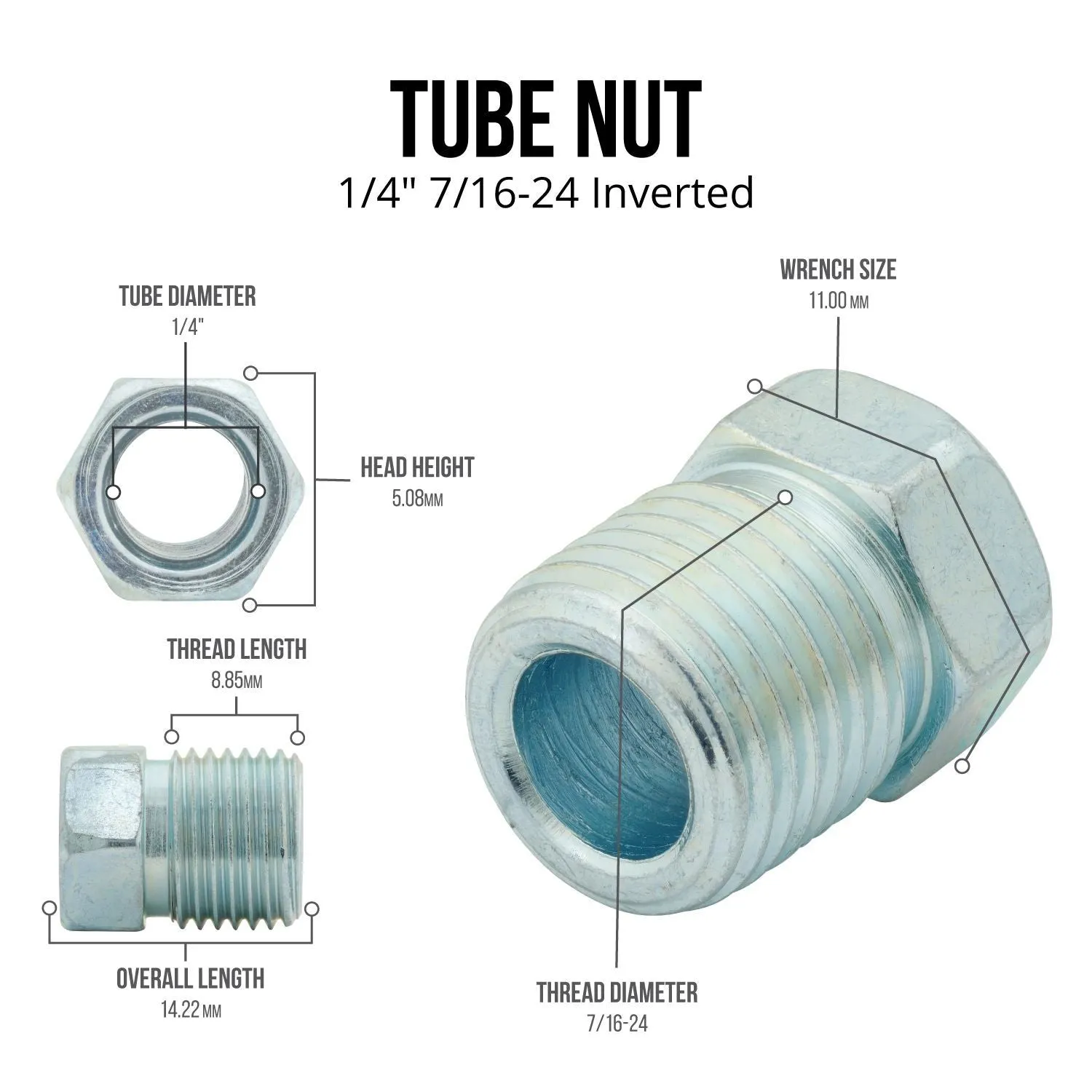 1/4"x 12' PVF-Steel Coated Coil Flared & Fitted