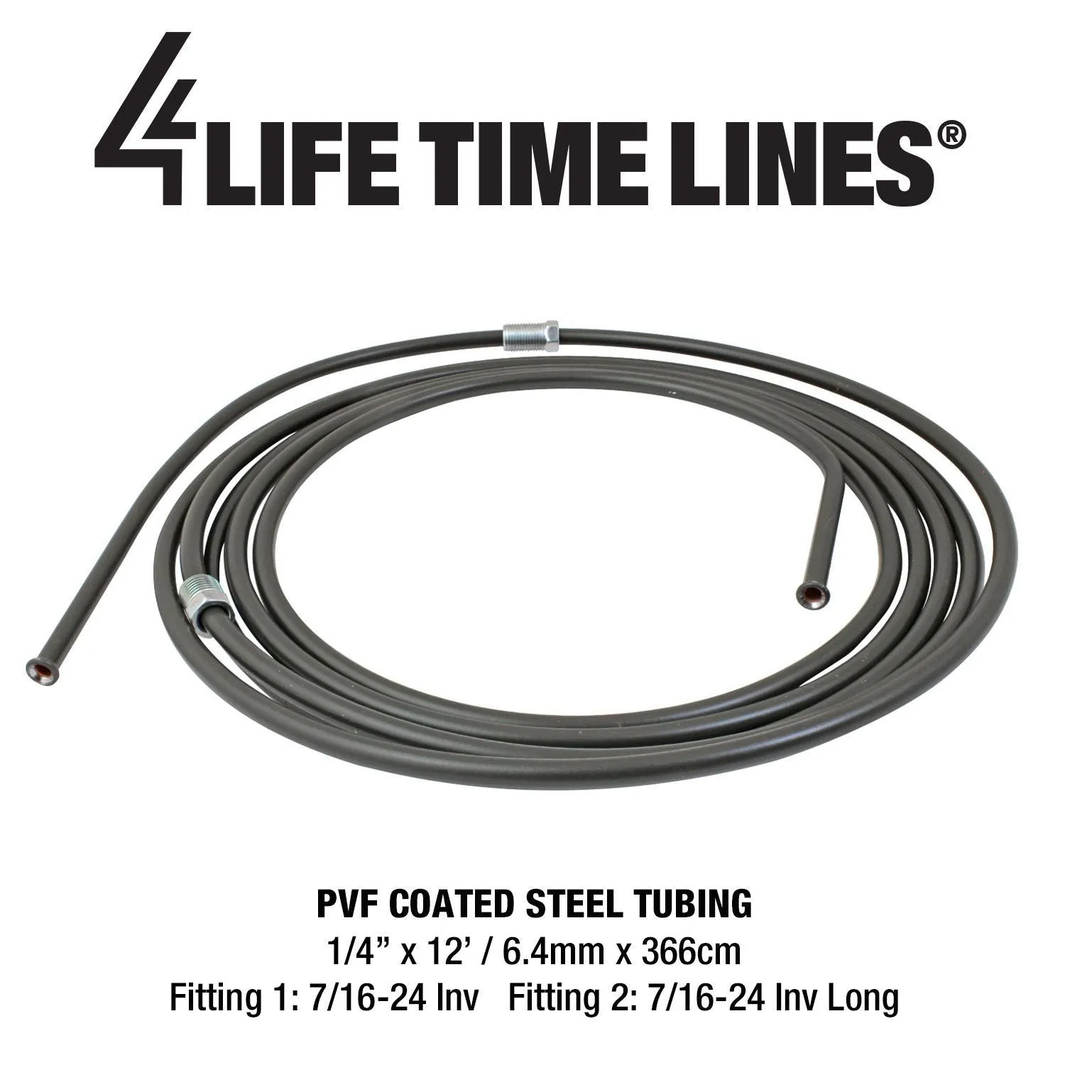1/4"x 12' PVF-Steel Coated Coil Flared & Fitted