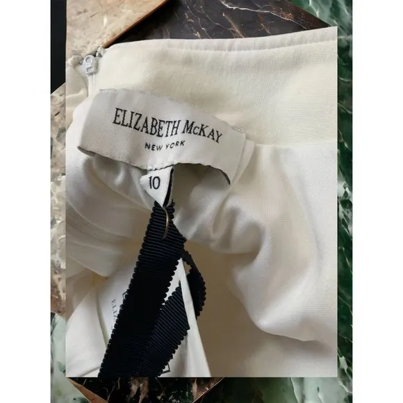 $179 NWT ELIZABETH MCKAY LADIES PLEATED LINED CREAM HEAVY MINI SHIRT SIZE 10