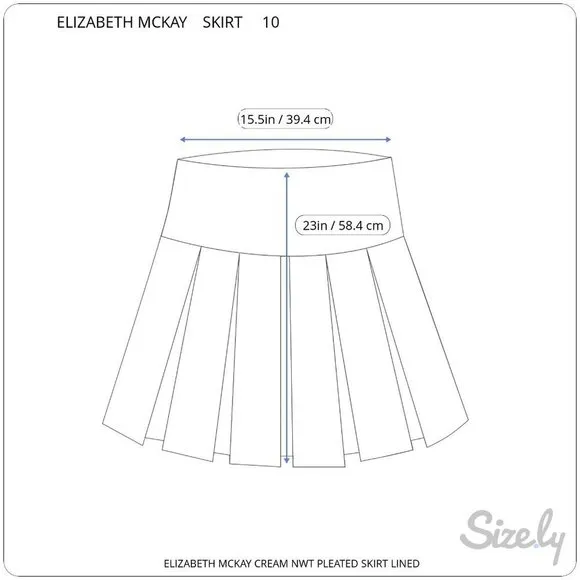 $179 NWT ELIZABETH MCKAY LADIES PLEATED LINED CREAM HEAVY MINI SHIRT SIZE 10