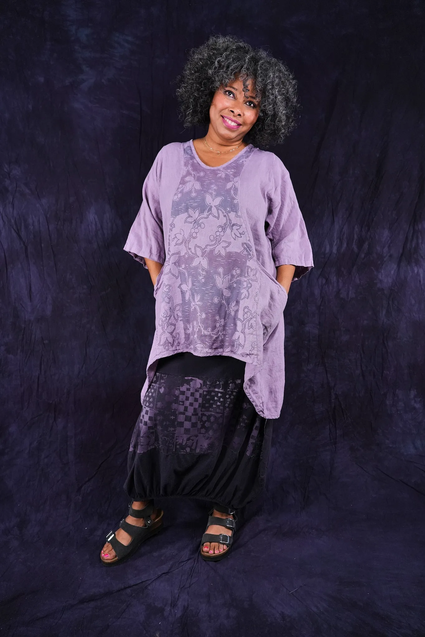 2229 Linen Posey Tunic Sea Fog-P