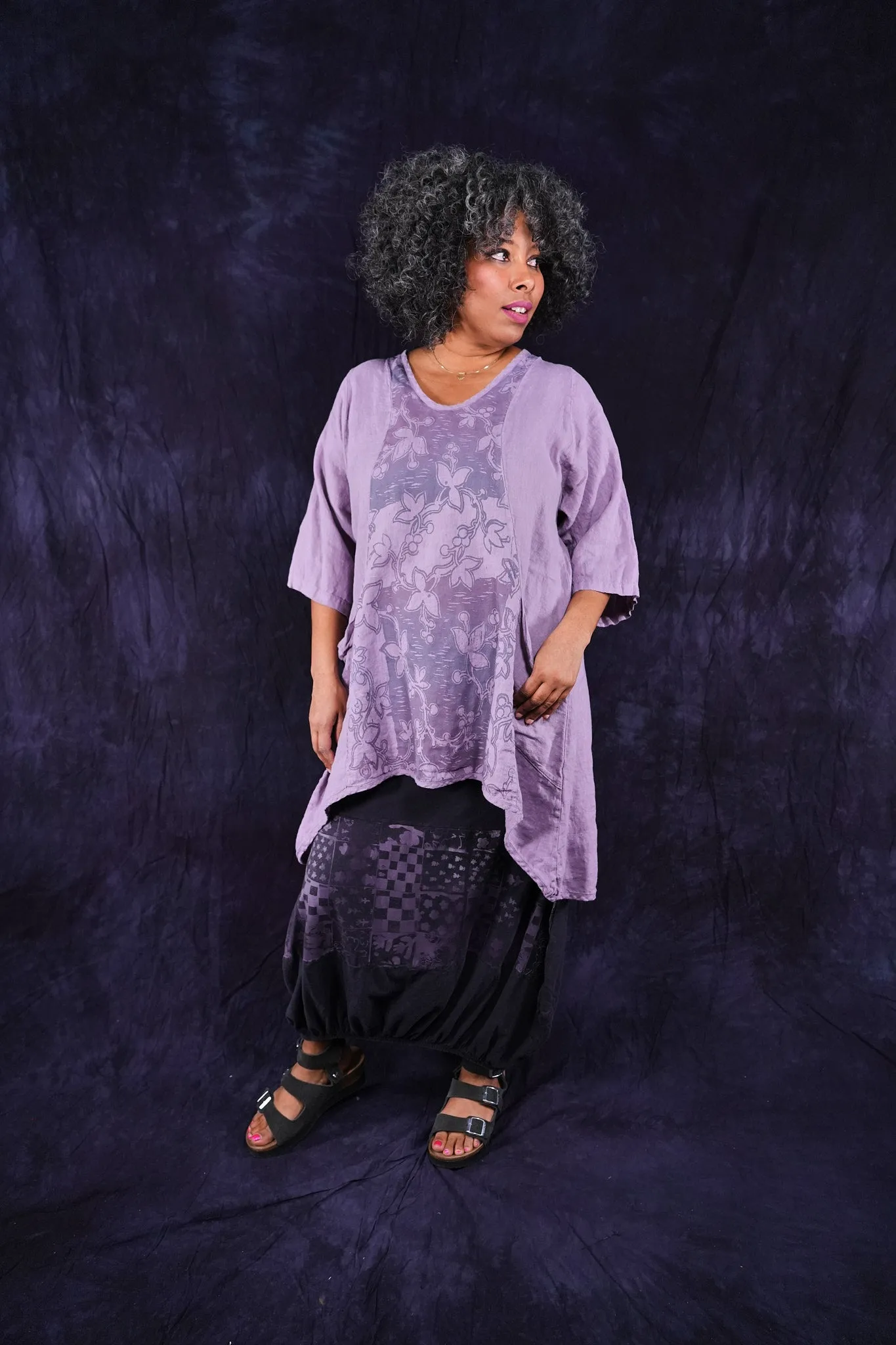 2229 Linen Posey Tunic Sea Fog-P