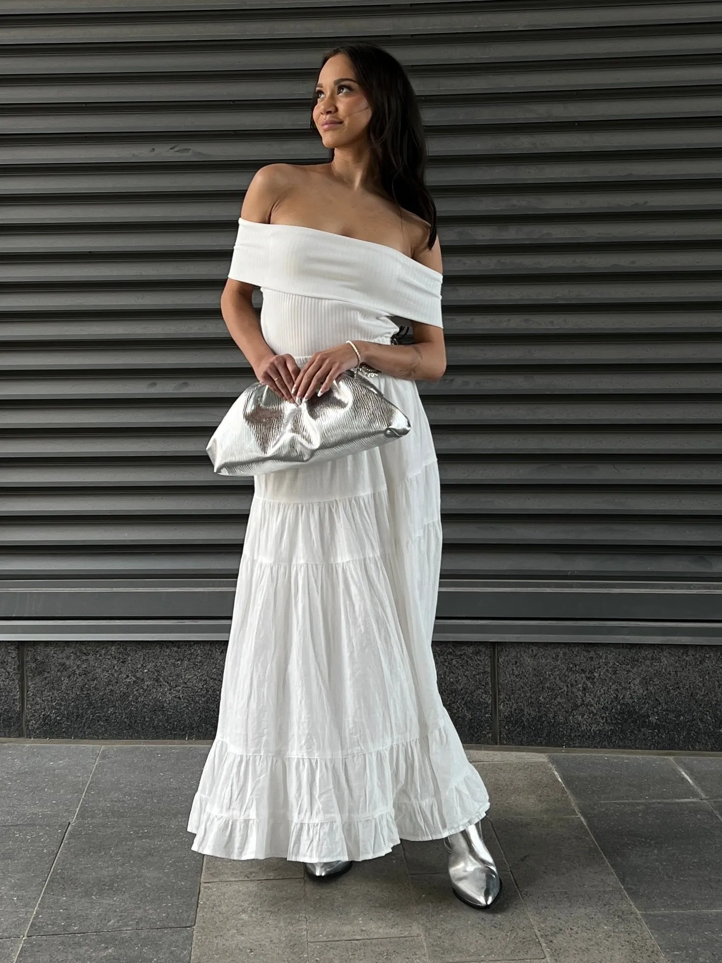 27 High Waisted Tiered Maxi Skirt