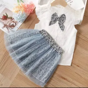 2pc Floral print skirt