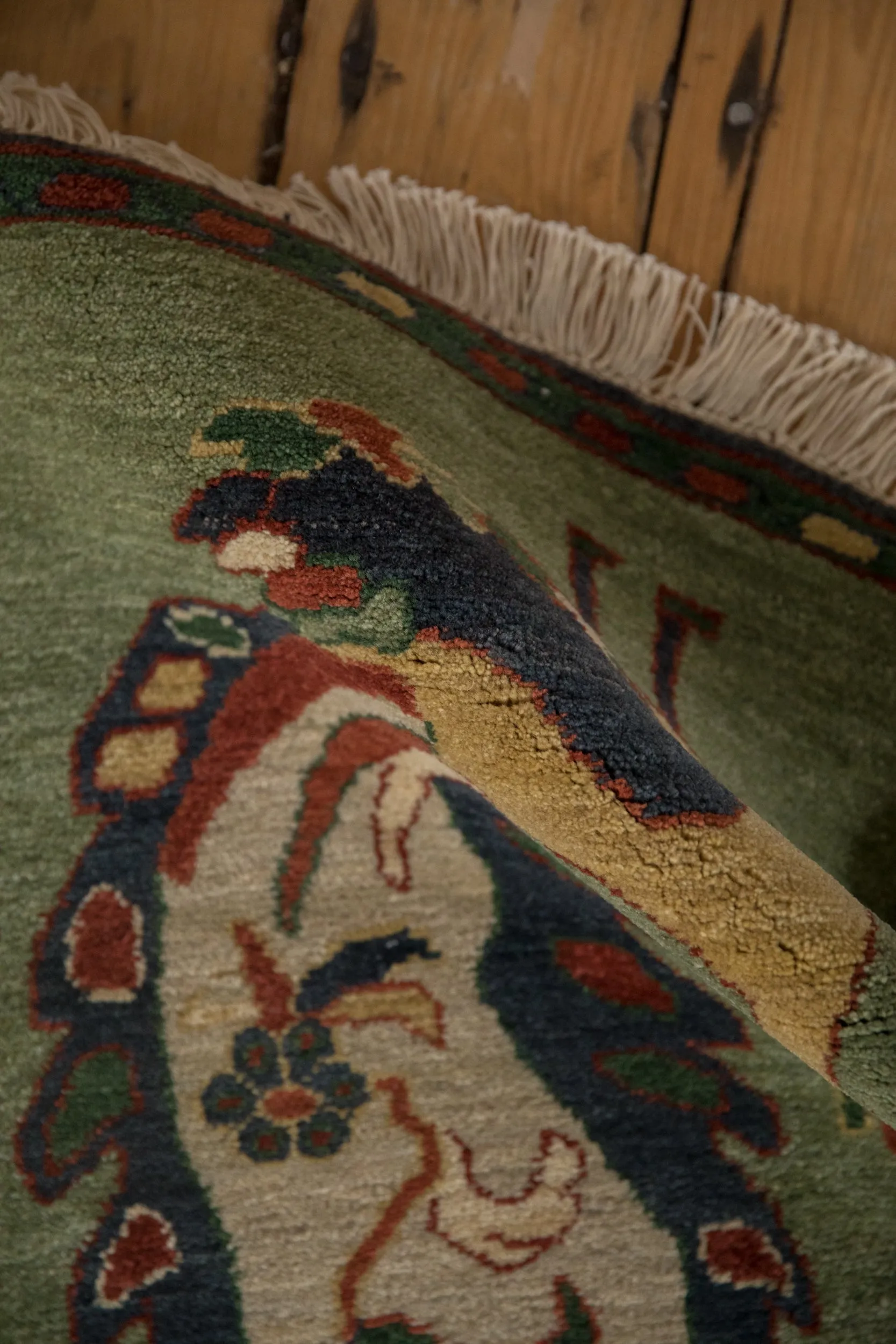 2x2.5 Vintage Pictorial Armenian Peacock Design Square Rug Mat