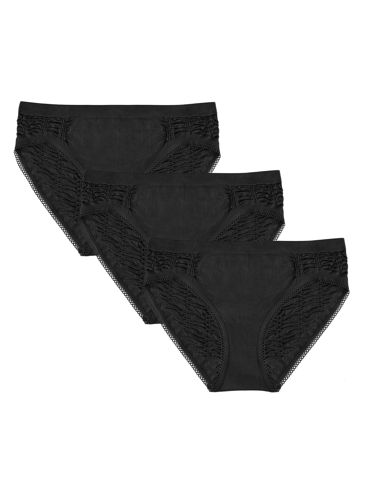 3 Pack Women Panties Comfort Hipster Panty Black