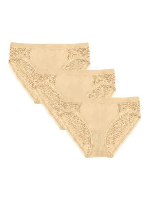 3 Pack Women Panties Comfort Hipster Panty Nude