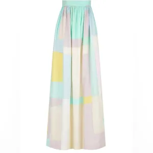 $349 S/W/F Color block maxi skirt - Size S