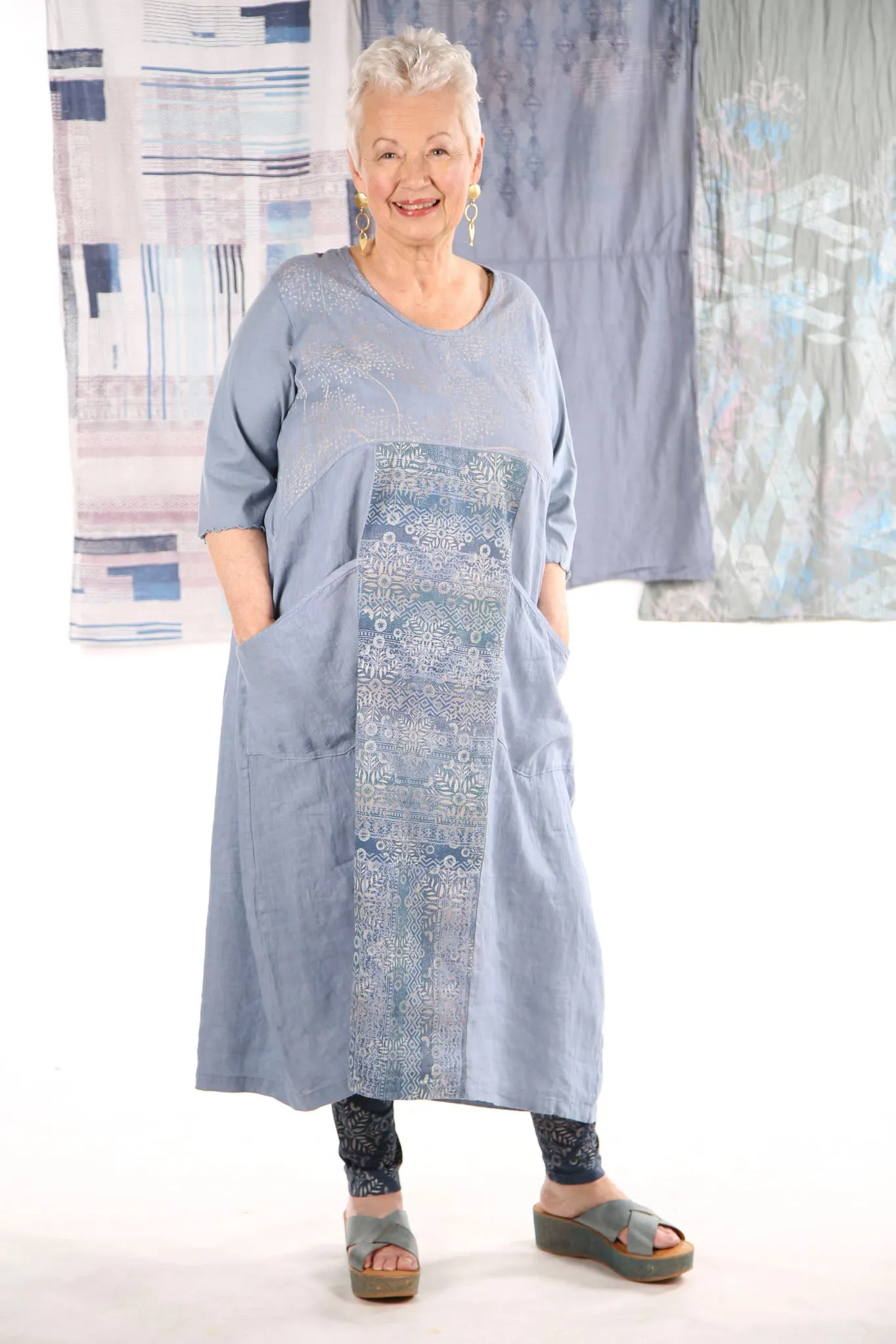 7214 The Linen Dress Summer Blue-P
