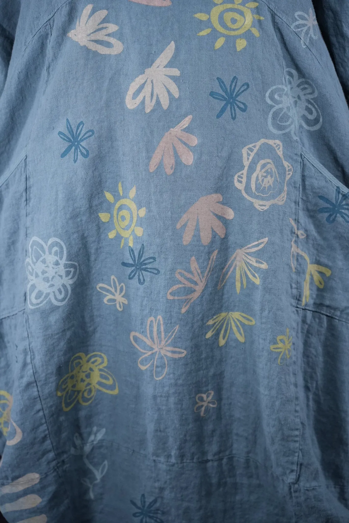 7221 Lucky Linen Dress Sea-P