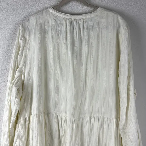 Able Jane Maxi Dress Womens 2x Ivory Antique White Long Sleeve Boho Peasant