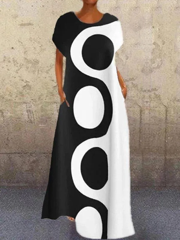 Abstract Print Colorful Maxi Dress
