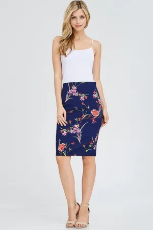ADDISON FLORAL NAVY SKIRT