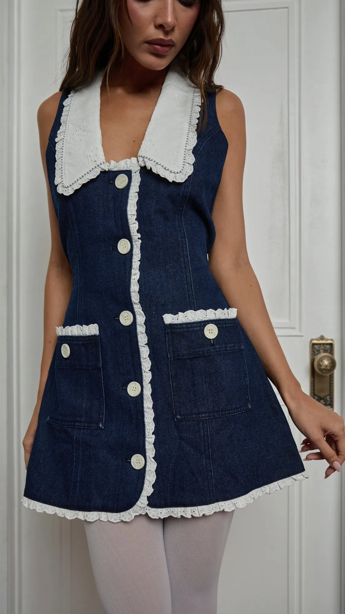 ADRIENNA DRESS - DENIM