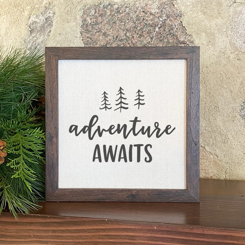 Adventure Awaits (Trees) - Framed Sign