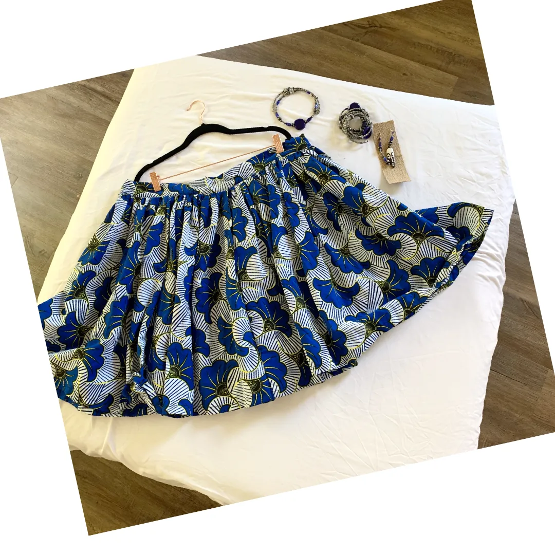 African Ghana 🇬🇭 Multi Falling Leaves Printed Short Maxi