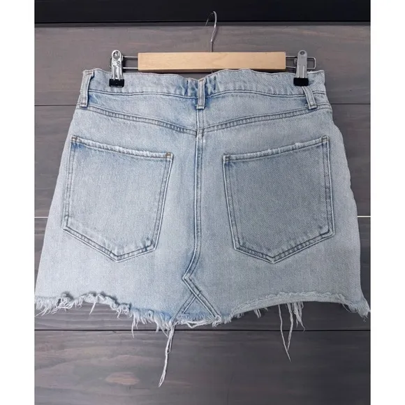 Agolde Quinn High Rise Mini Skirt Size 28 Light Wash Revolve Jean Denim