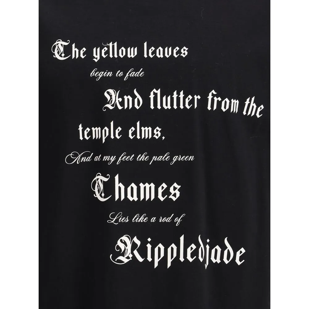 Alexander McQueen Men Black T-Shirt Cotton Printed Crew Neck Short Sleeves Top