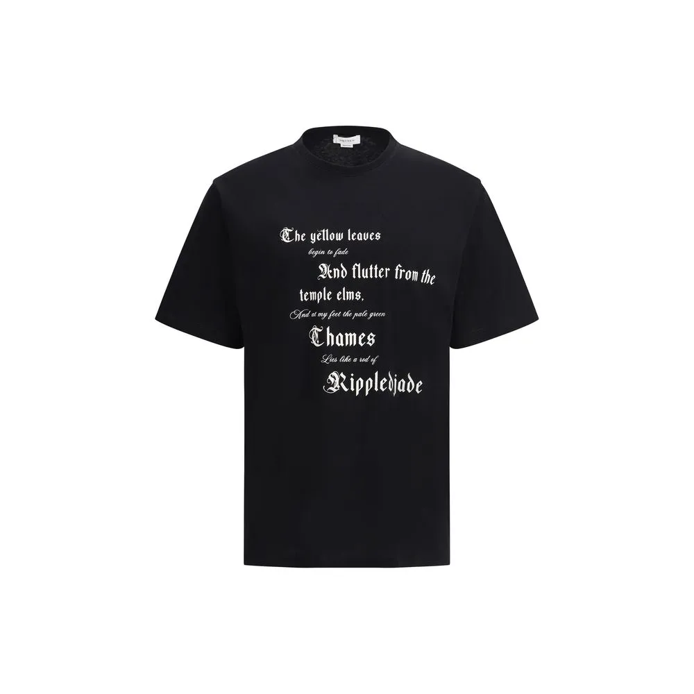 Alexander McQueen Men Black T-Shirt Cotton Printed Crew Neck Short Sleeves Top