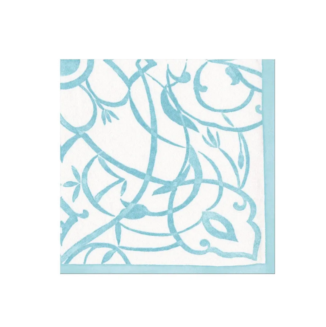 Algarve Paper Linen Cocktail Napkins in Aqua