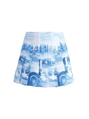 Alice   Olivia Carter Pleated Mini Skirt in Chateau