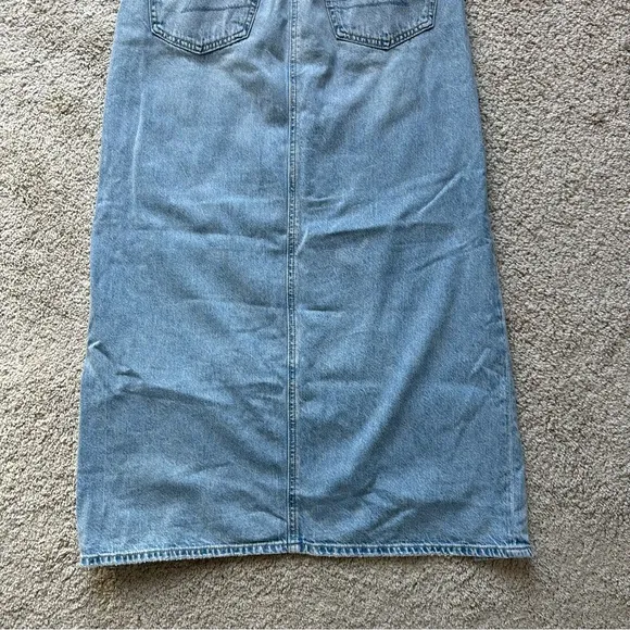 AMERICAN EAGLE DREAMY DRAPE LOW RISE DENIM MAXI SKIRT