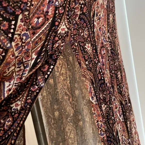 AMERICAN EAGLE Paisley Pencil Maxi Skirt With 2 High Slit Size XXL