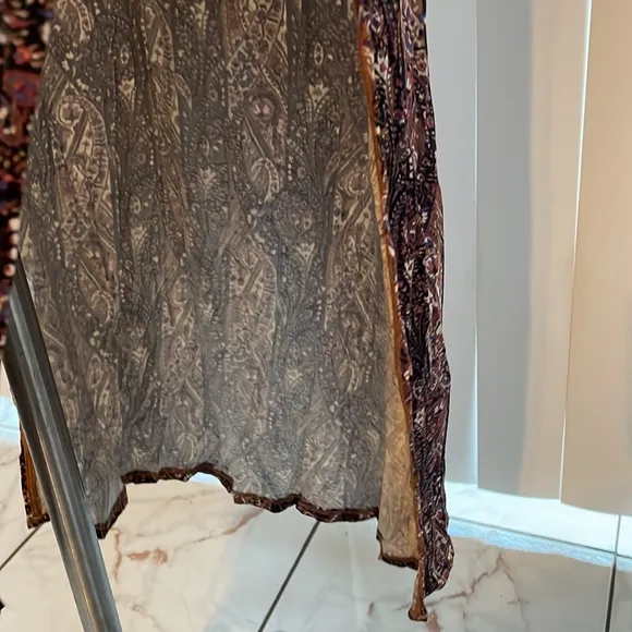 AMERICAN EAGLE Paisley Pencil Maxi Skirt With 2 High Slit Size XXL
