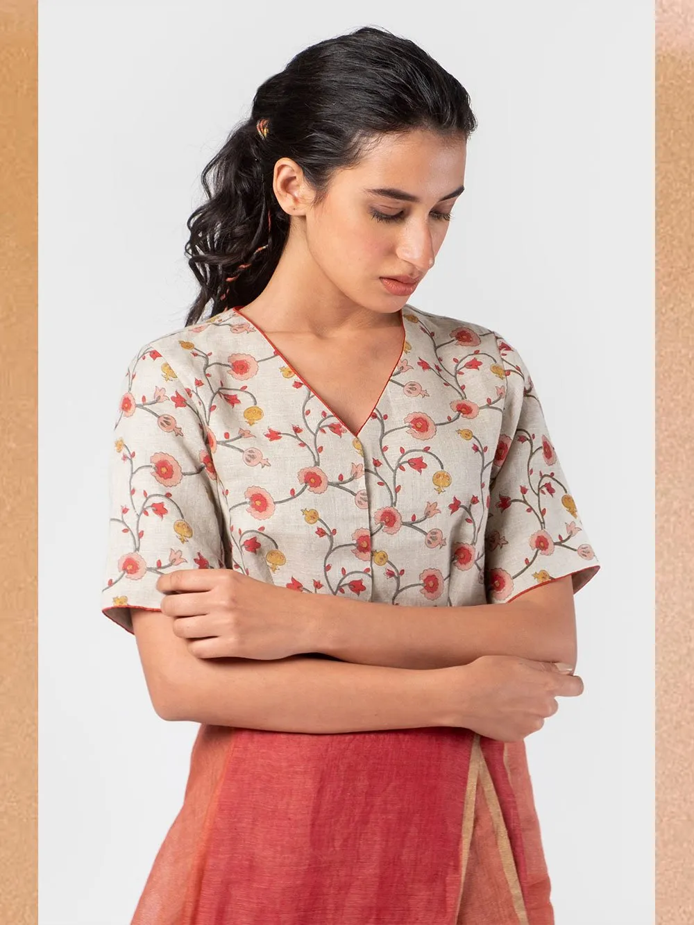 Anavila  I   pink-floral-summer-blouse