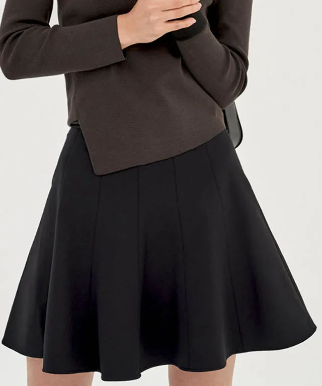 Anell Golf Cotton Flared Skirt - Black