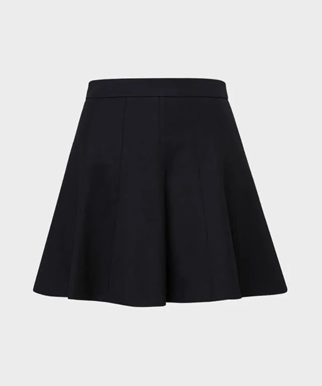 Anell Golf Cotton Flared Skirt - Black