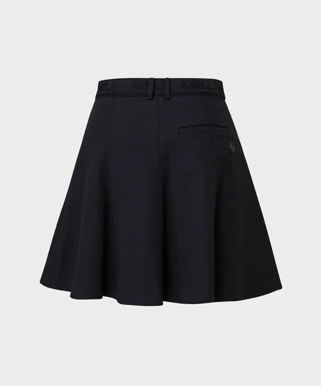 Anell Golf Cotton Flared Skirt - Black