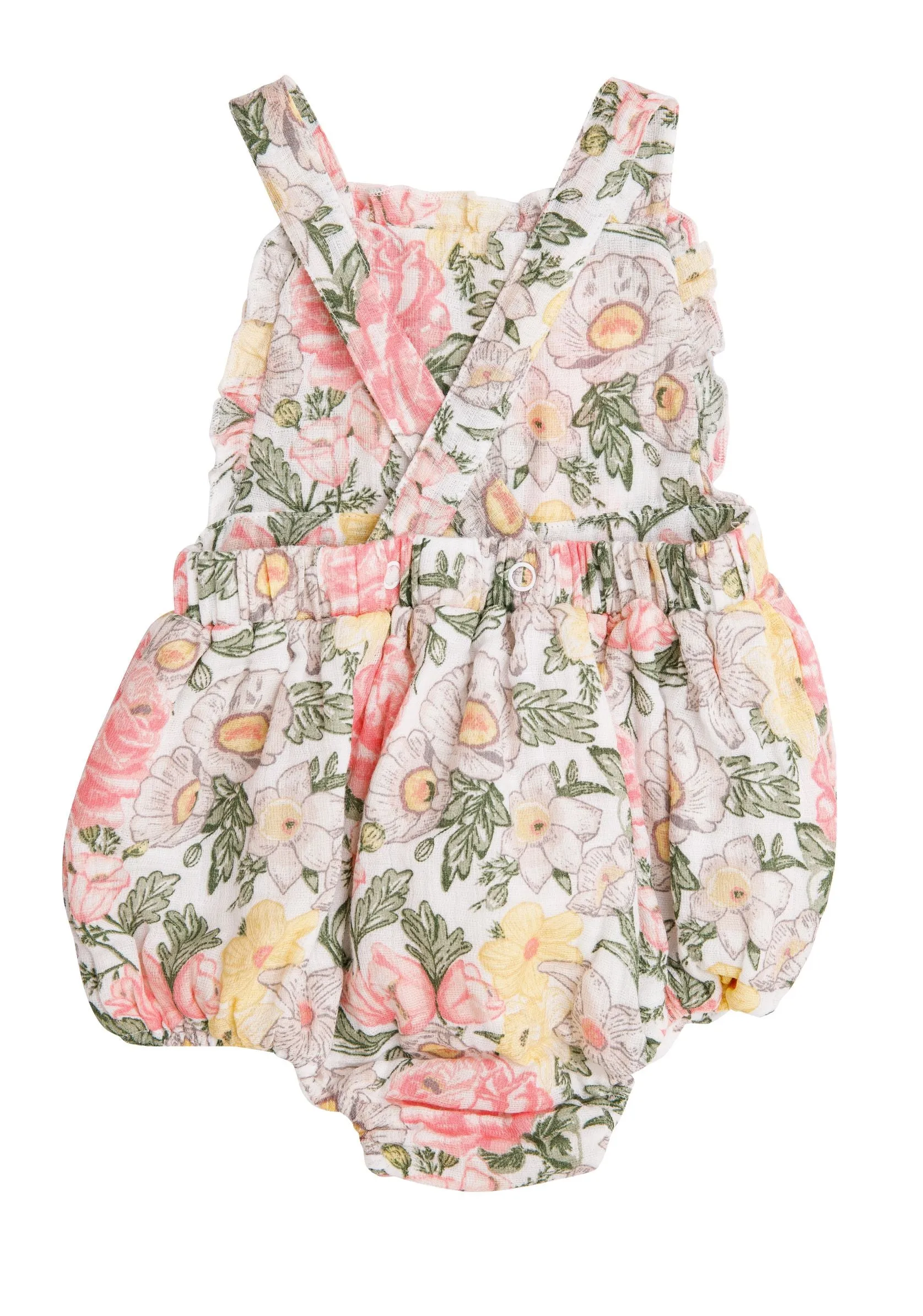 Angel Dear Traditional Floral Muslin Ruffle Bib Bubble