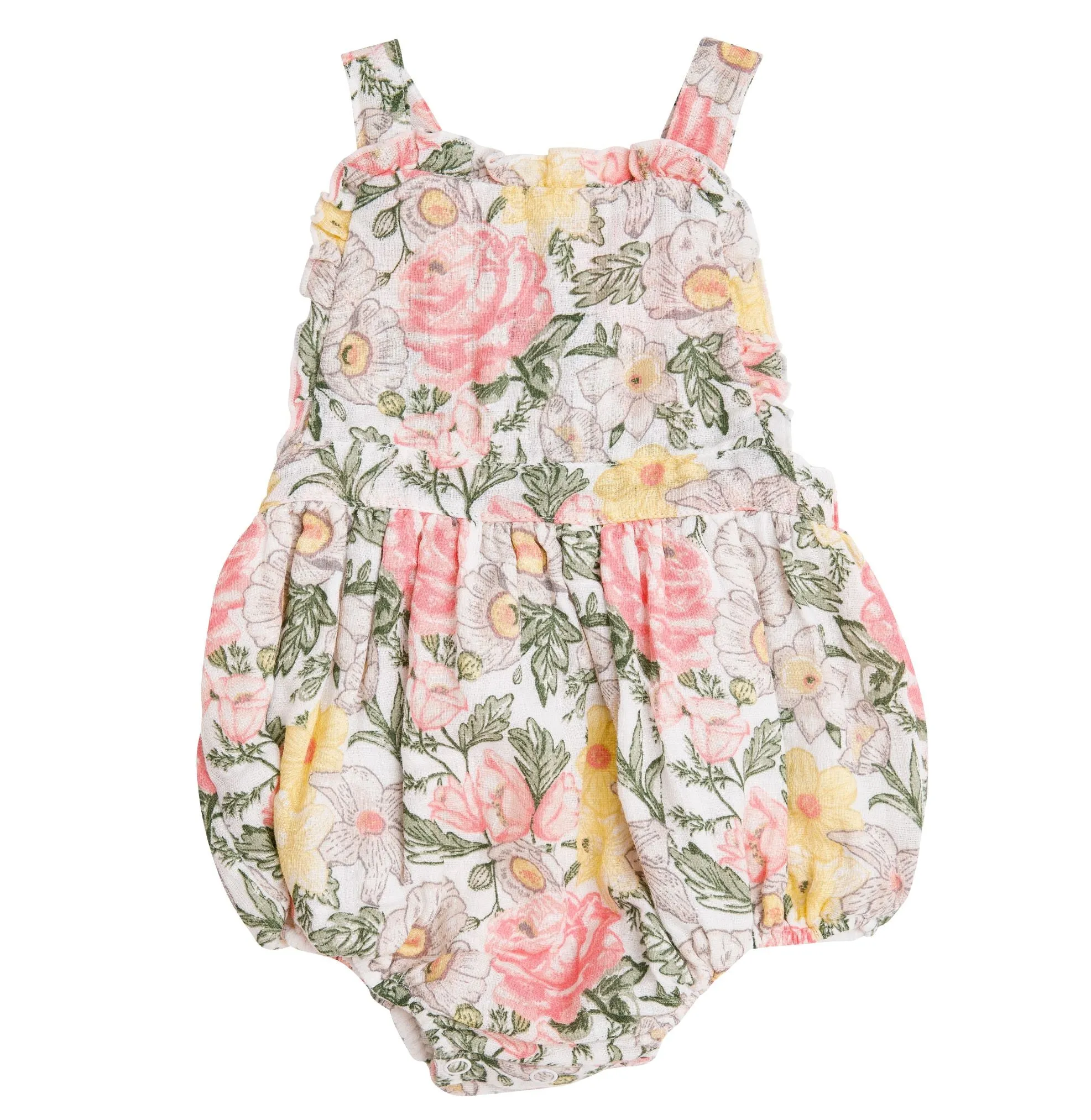 Angel Dear Traditional Floral Muslin Ruffle Bib Bubble
