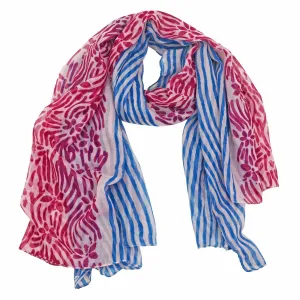 Anna Striped Floral Print Scarf