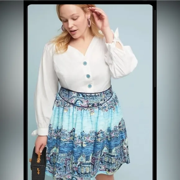 Anthropologie 52 Convertions Limited Edition Colloquial A-line Skirt Size 0