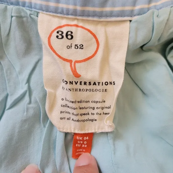 Anthropologie 52 Convertions Limited Edition Colloquial A-line Skirt Size 0