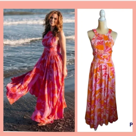 🏵Anthropologie / able the label Rumi Halter Maxi Dress. Size S