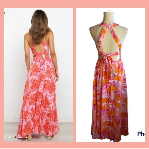 🏵Anthropologie / able the label Rumi Halter Maxi Dress. Size S