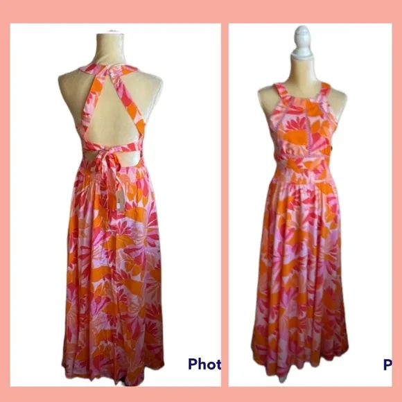 🏵Anthropologie / able the label Rumi Halter Maxi Dress. Size S