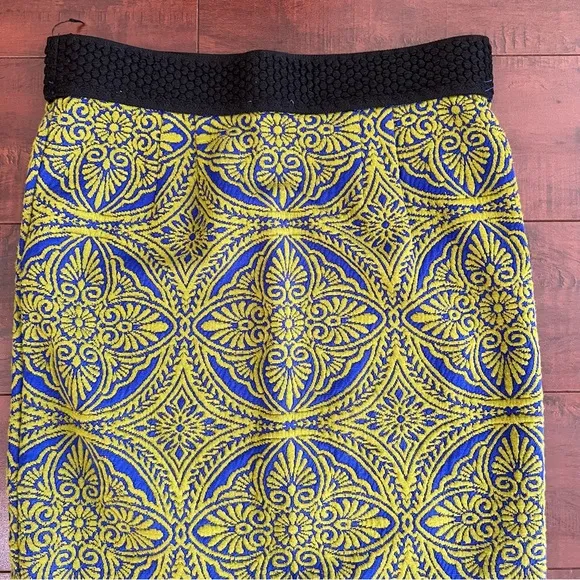 ANTHROPOLOGIE Maeve Medallion Tapestry Knee Length Pencil Skirt Size XS