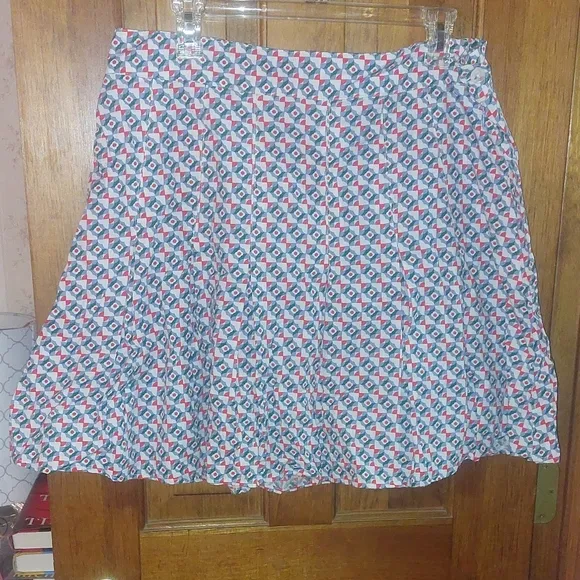 Anthropologie Maeve Pleated Motif Mini Skirt