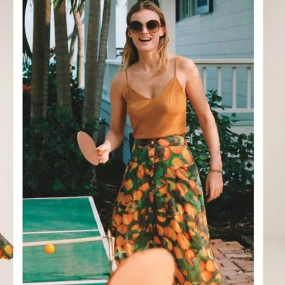 Anthropologie Maeve Summer Orchard Midi Skirt