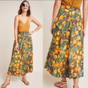 Anthropologie Maeve Summer Orchard Midi Skirt