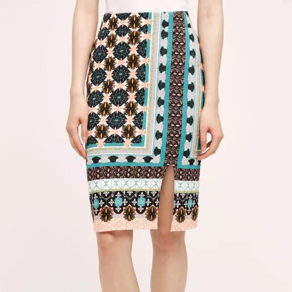 Anthropologie Maeve Tearoom Pencil Stretch Skirt Size XL
