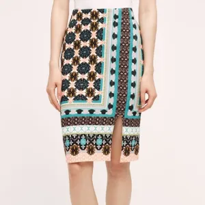 Anthropologie Maeve Tearoom Pencil Stretch Skirt Size XL